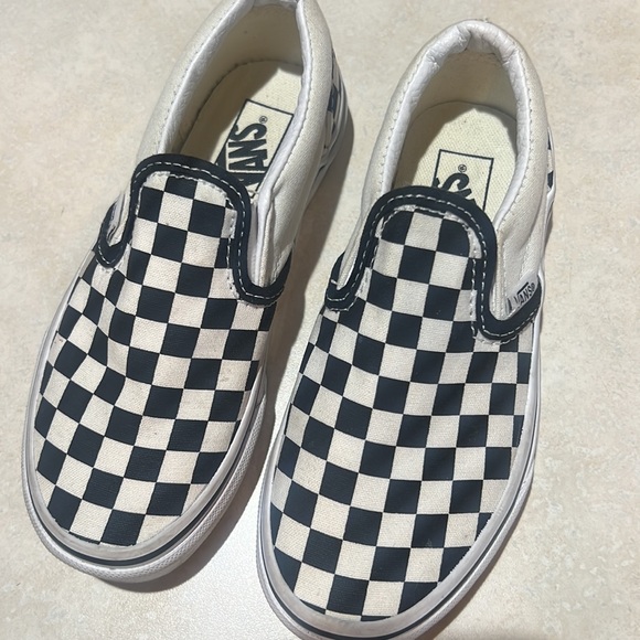 Size 13 kids off the wall Checker Vans 🔥 like new - Picture 3 of 6